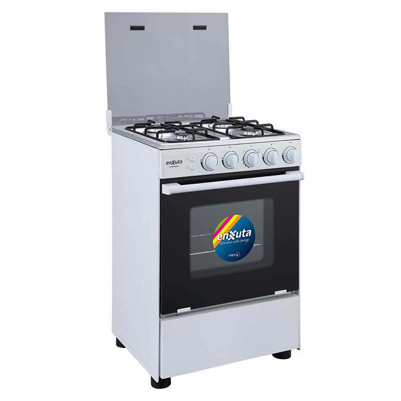 Cocina multigas blanca con termocupla y grill Enxuta
